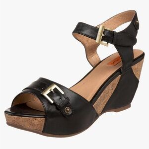 Miz Mooz Yvonne platform wedge sandal womens 7 black